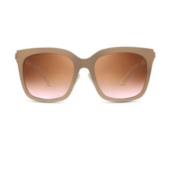 DIFF Eyewear Ella Rose Gold Brown Gradient Sunglasses - Picture 2 of 11